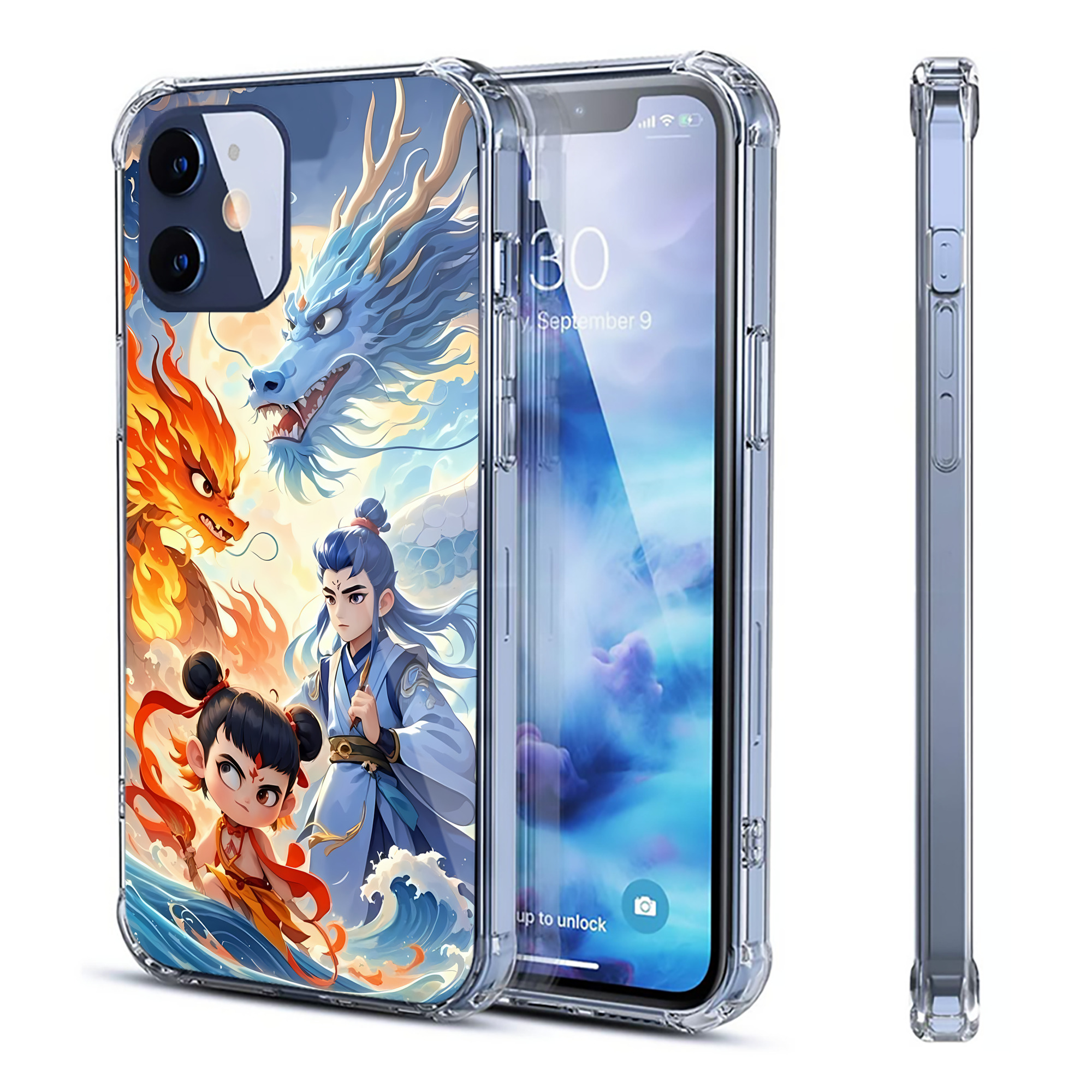 （画像用） Ne Zha 2 ナタ 魔童の大暴れ 【iPhone 12シリーズ対応】透明スマホケース（クリアソフトケース）